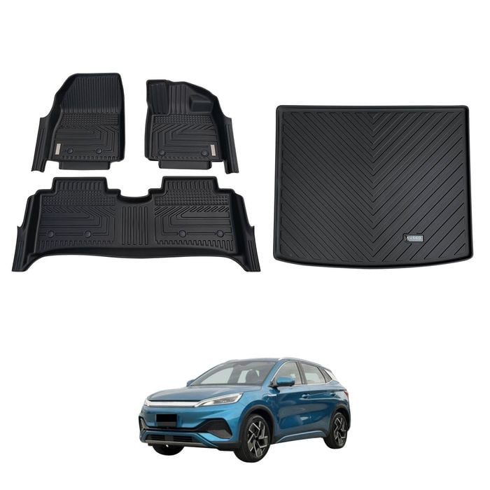 AUSGO Floor Mats & Boot Liner Set for BYD ATTO 3 2022-Onwards Car Floor Liners Cargo Mat