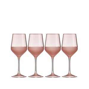 4pc Ladelle Panama Wine Glasses Stemware Set Reusable Glassware Coral