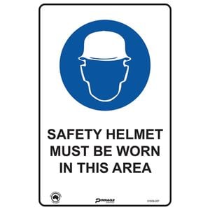 Pinnacle 300 x 200mm Metal Safety Helmet Must Be Worn In This Area Sign