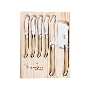 Laguiole Jean Neron 6pc. Cheese Serving Set - Light Horn