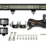 Elinz 23" LED Light Bar 3 Rows bundle 2x 18W 4 inch Driving Worklight
