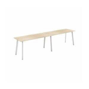 Olg Flare Bar Leaner White Frame New Oak Smooth Top L3600mm X W1200mm