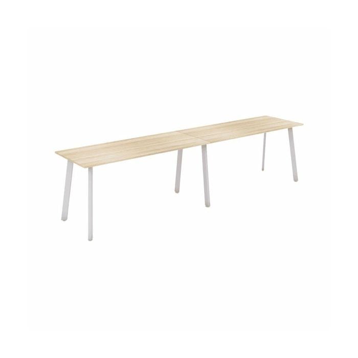 Olg Flare Bar Leaner White Frame New Oak Smooth Top L3600mm X W1200mm
