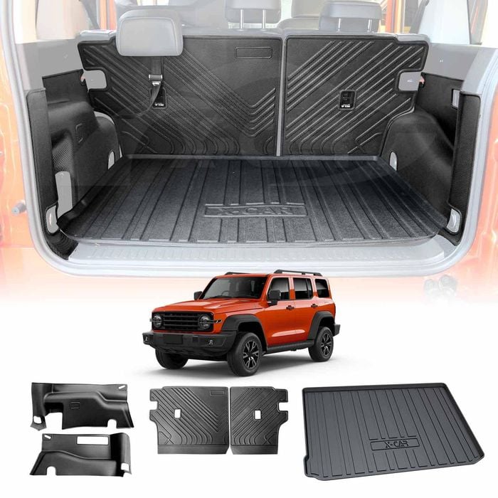 Cargo Boot Side Kick Mats for GWM Tank 300 2023-Onwards Car Trunk Back Seat Protector Liner Mat