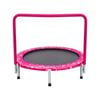Costway 36"/91cm Kids Mini Trampoline Fitness Rebounder Handrail Security Padded Cover Home Gym Exercise Pink