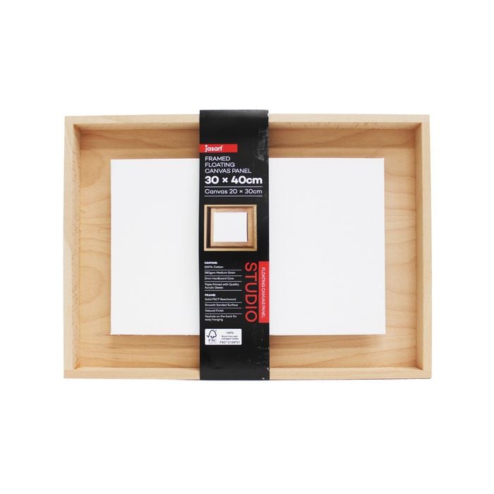 Jasart 30 x 40cm Framed Floating Canvas Panel