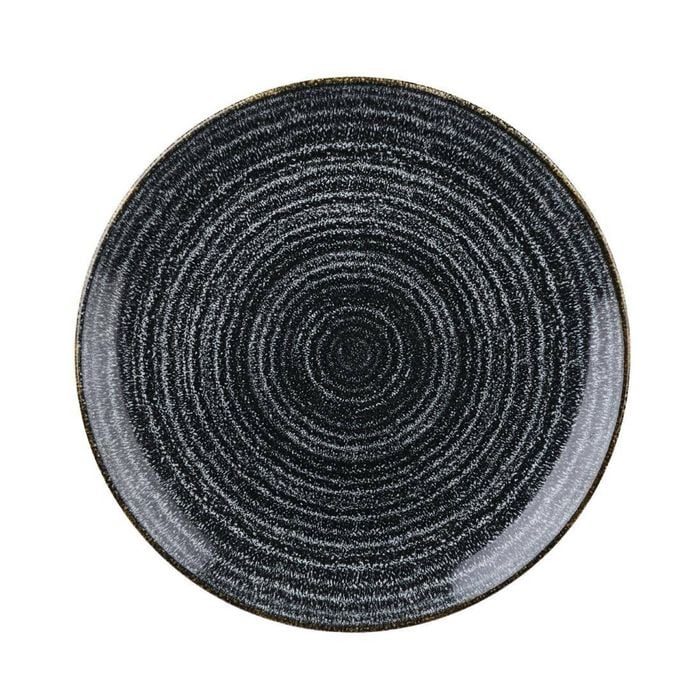 Churchill Coupe Plate Studio Prints Homespun Charcoal Black 260mm Pack Of 12