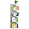 4 Tier Rotating Bookshelf Pvc Freestanding Corner Rack Bookcase