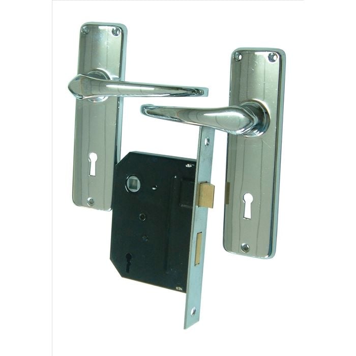 Xcel Chrome Plated Mortice Lock With Handles