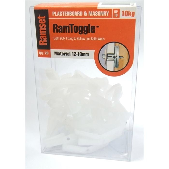 Ramset Ramtoggle 12-18mm White 20pk