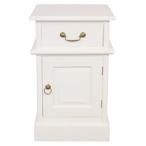 Centrum Furniture Tasmania 1 Door 1 Drawer Bedside Table - Right - White
