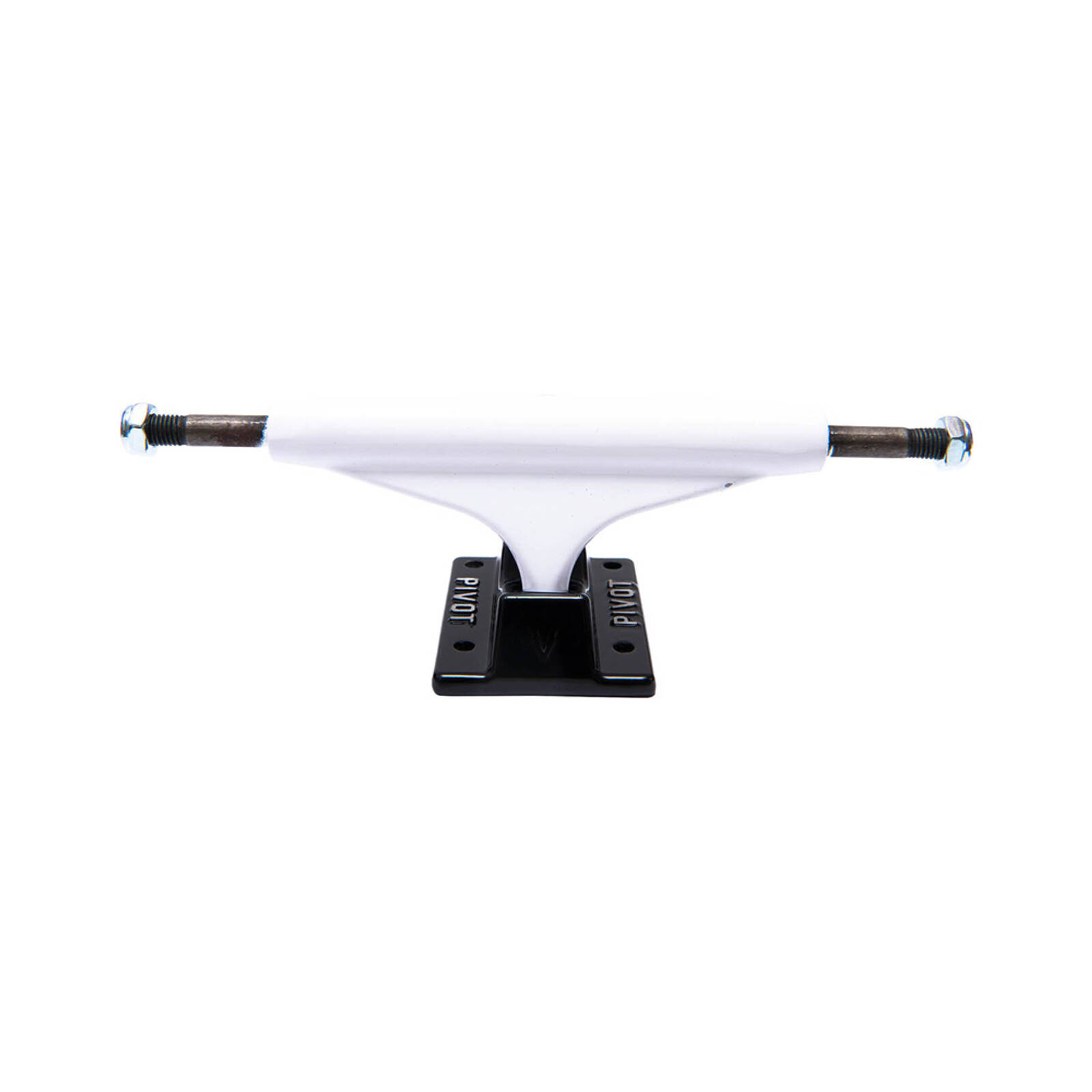 Pivot Truck Co Solid Baseplate For Skateboard WHT/BLK Set Hanger Width 5.25in