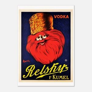 Galrie Authentic Vodka Relshirs Kumel Vintage Advertising Poster for Home Decor, Poster Only, A3 30 x 42cm (12 x 16inch)