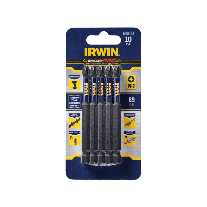 IRWIN Impact Pro Performance 89mm PH2 - 10 Pack