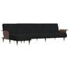 vidaXL Sofa L-Shaped Sofa Bed Folding Chaise Longue Sofa Couch Bed Black