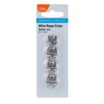Taskmaster 3mm 316 Stainless Steel Wire Rope Grips - 4 Pack