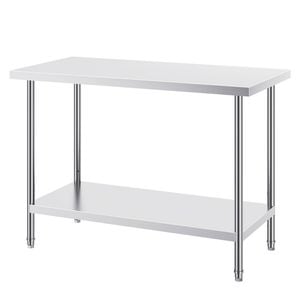 Vevor 610x1219x864mm Stainless Steel Work Table Silver for Restaurant Home Hotel
