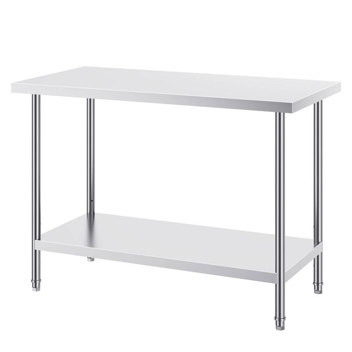 Vevor 610x1219x864mm Stainless Steel Work Table Silver for Restaurant Home Hotel