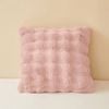 CottonMore Super Soft Faux Rabbit Plush Square Cushion Sofa Pillow Cover Pink - 45cm x 45cm