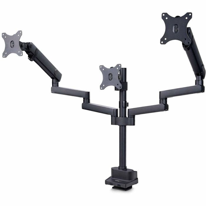 Startech.com Triple Monitor Desk Mount For Up To Three 27in Screens, Vesa 75x75/100x100, Tool-less Arm Adjustments