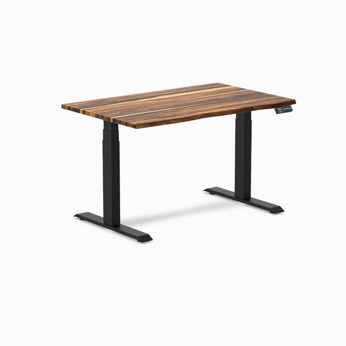 Desky Dual Hardwood Sit Stand Desk Matte Black Frame 120cm