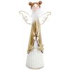 LVD Metal Pretty Angel w/ Star Christmas Holiday Decoration 20cm White/Gold