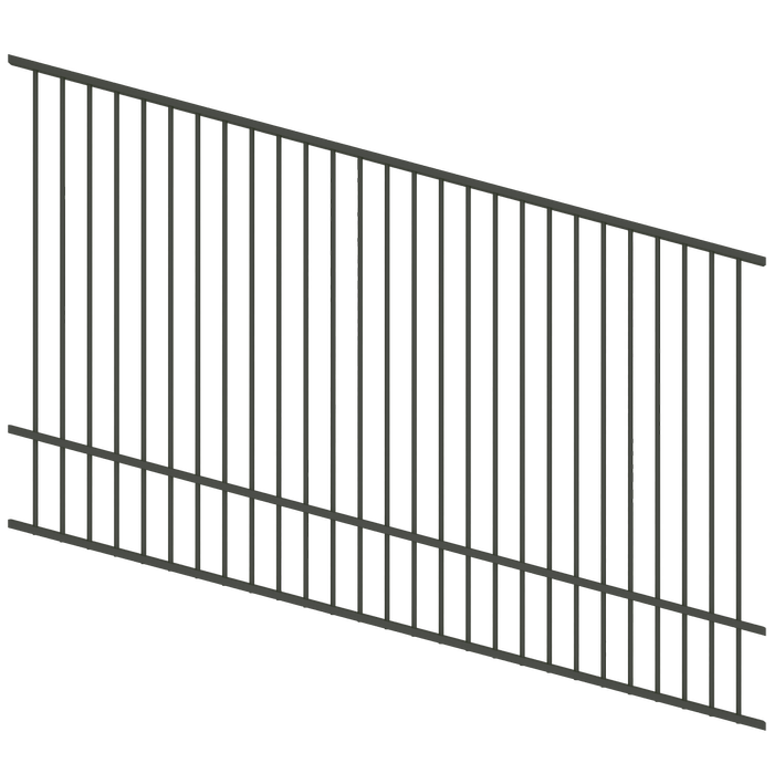 ProtectorAl 1201 - 2400 x 1500mm Woodland Grey Raked Up to 15º Flat Top Pool Fence Panel