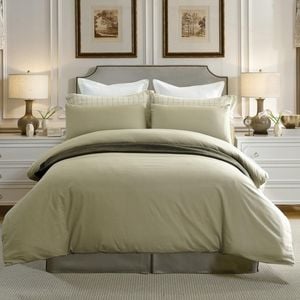CottonMore 100% Cotton Plain Taupe Quilt Cover Set - King