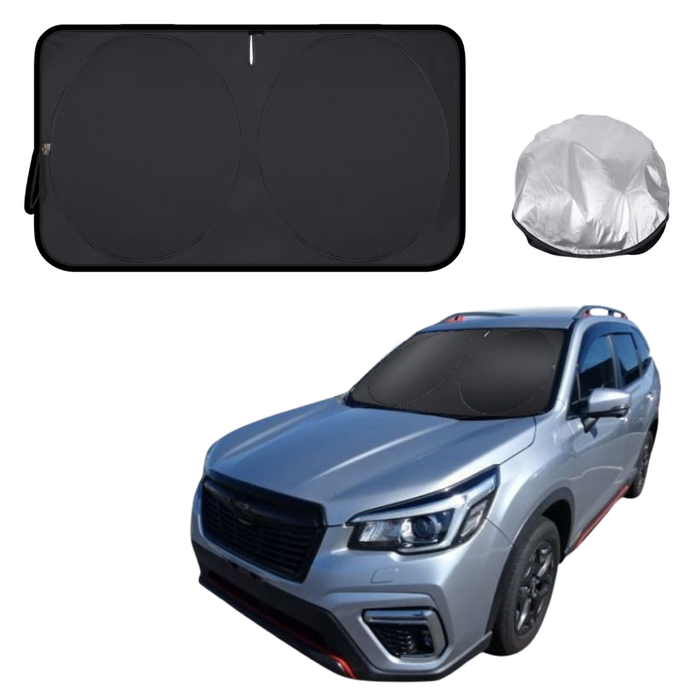 Front Windscreen Sun Shade for Subaru Forester 2018 - 2025 (SK) - Standard 150 x 85 cm - Black