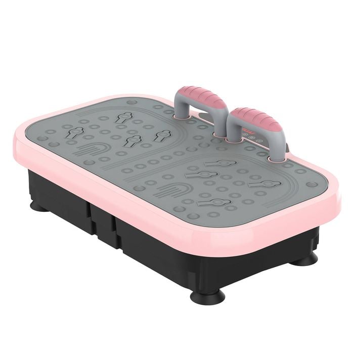 Advwin 200 Speed Vibration Plate Exercise Machine with Push-up Handles for Home - 6 Preset Workouts, 150kg Capacity Pink