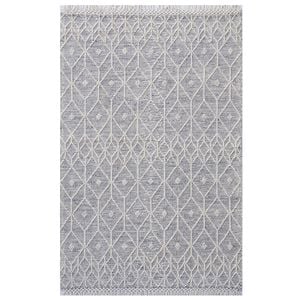 Designer Flatwoven Wool Rug-Aura 6238-Ivory/Black-160x230cm