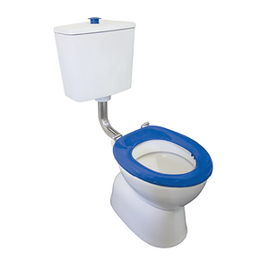 Johnson Suisse White Plaza Assist Deluxe Special Needs S Trap Toilet Suite With Blue Seat