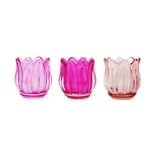 Candle Holder Tulip Shape - Purple 7x6.5cm