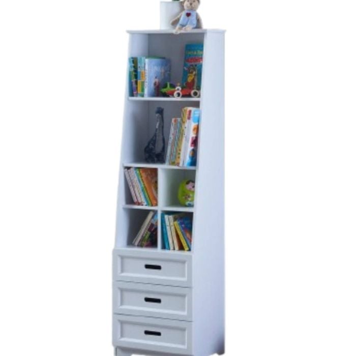 All 4 Kids Candice White Bookcase Book Shelf Storage Unit