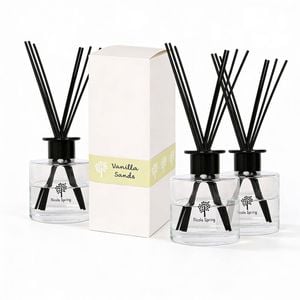 Nicola Spring Glass Reed Diffusers 200ml - Vanilla Sands - Pack Of 3 - Sweet Creamy Fragrance With 8 Reeds Each Long Lasting