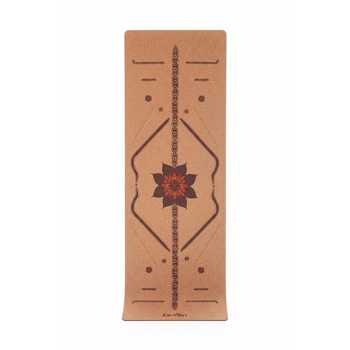 Zenvibes Comfort Cork Yoga Mat 5mm - Align & Bloom (New Pebble Cork Texture)