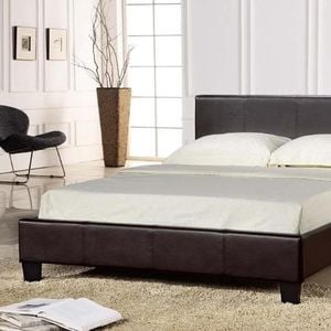 Istyle Prada Single Bed Frame Pu Leather Brown