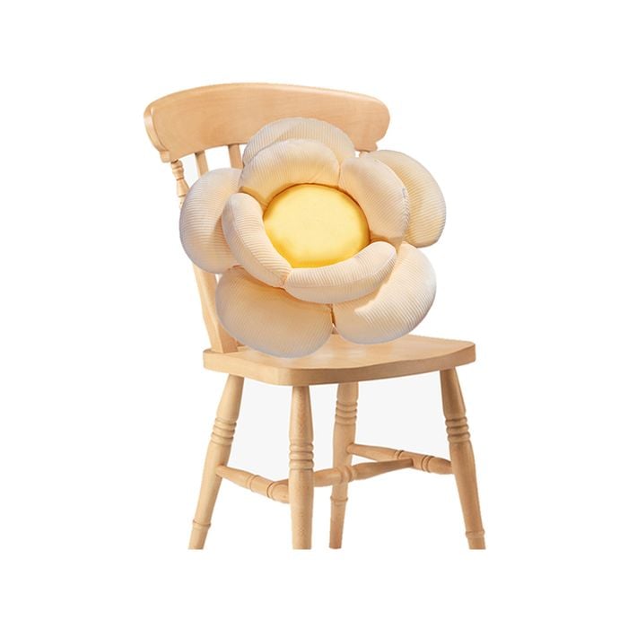SOGA Beige Double Flower Shape Cushion