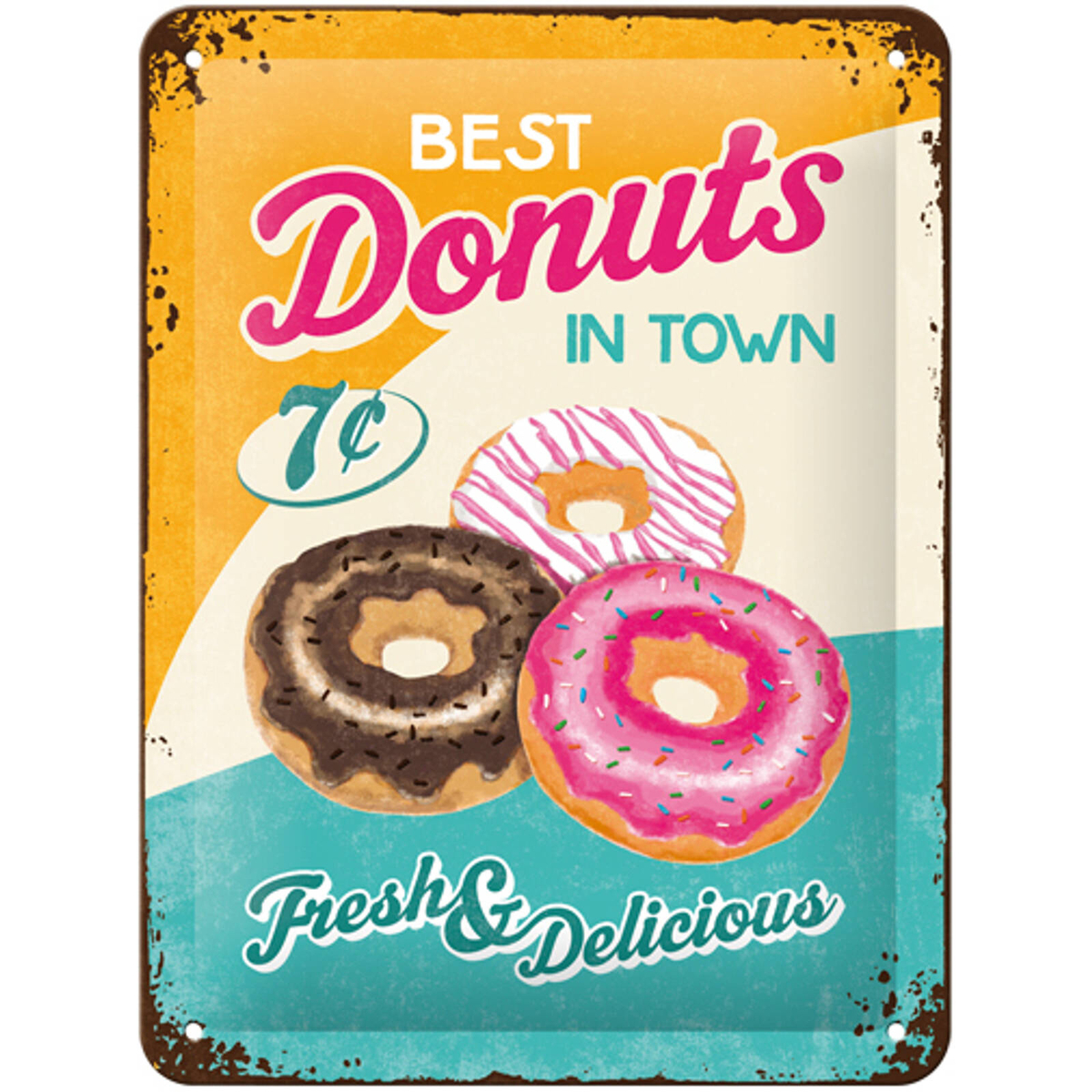 Nostalgic Art 15x20cm Small Wall Hanging Metal Sign Donuts - Bunnings ...