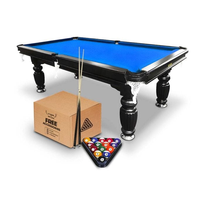 Classic 7ft Slate Pool/Billiards Table/Ball Set Black/Blue Felt