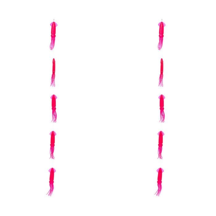 2PK Sea Pro 5 Squid Daisy Chain Offshore Trolling Lure 25.5x14cm - Pink