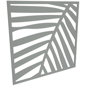 ProtectorAl 300-1200w x 300-1200h Palladium Silver Palm Unframed Solid Aluminium Decorative Panel