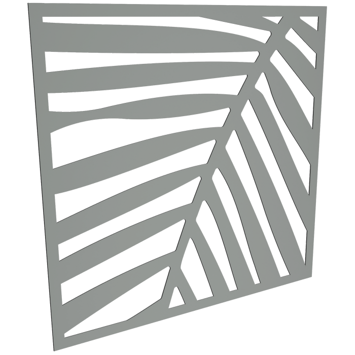ProtectorAl 300-1200w x 300-1200h Palladium Silver Palm Unframed Solid Aluminium Decorative Panel