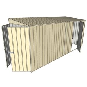 Build-a-Shed 1.5 x 4.5 x 2m Single Hinged Side Door Skillion Shed - Cream