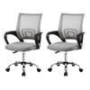 Artiss 2x Mesh Office Chair Lumbar Support Mid Back Ergonomic Computer Chair Grey