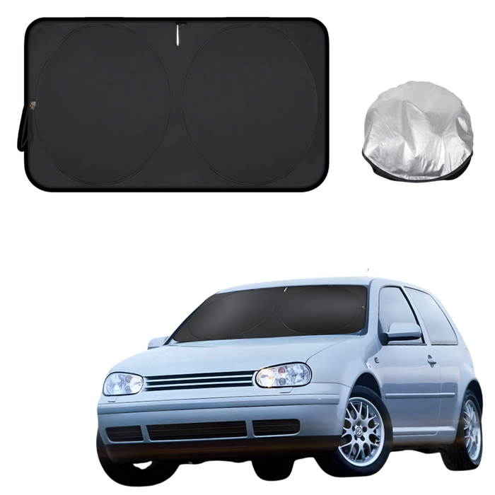 Front Windscreen Sun Shade for VolksWagen Golf 1998 - 2004 Hatch/Wagon (MK4) - Standard 150 x 85 cm - Black
