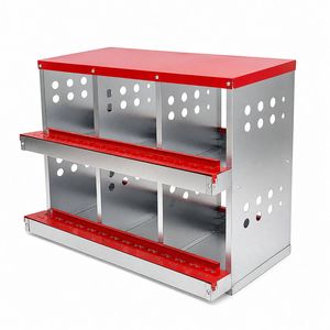Pawz Chicken Nesting Box 6 Hole 2-Tier Roll Away Egg Collection Galvanized Coop