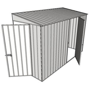 Build-A-Shed 1.2 x 3.0 x 2.0m Tunnel Shed Tunnel Hinged Door with 1 Hinged Side Door - Zinc