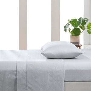 Essn 500tc Cotton Sateen Flat Sheet Silver - Queen Bed
