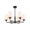 CLA Lighting ABBEY Matt Black/Gold with Opal Glass Pendant Light - Black